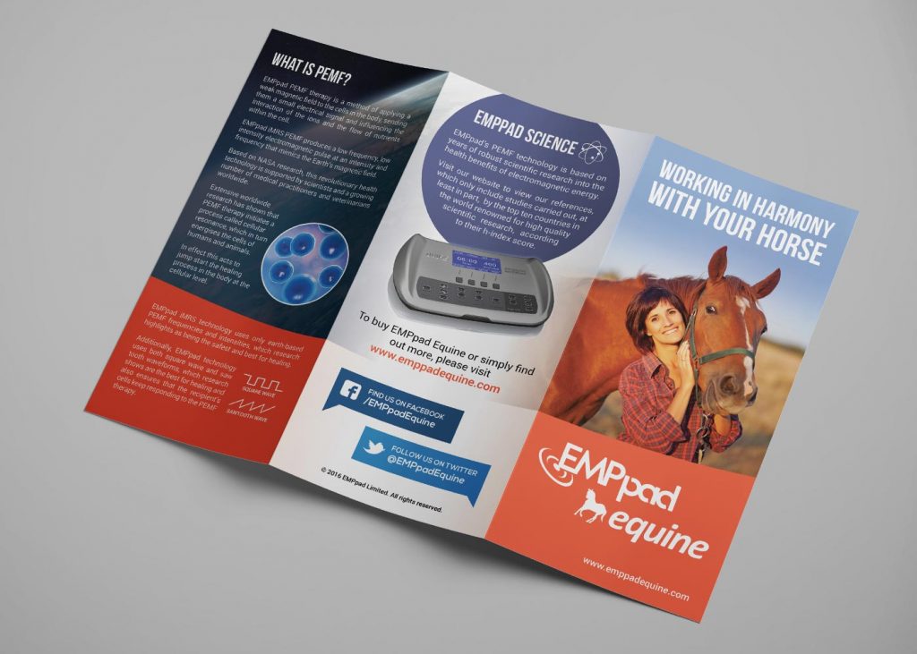 EMPpad equine tri-fold brochure design