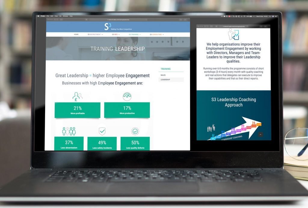 S3 Sales website design