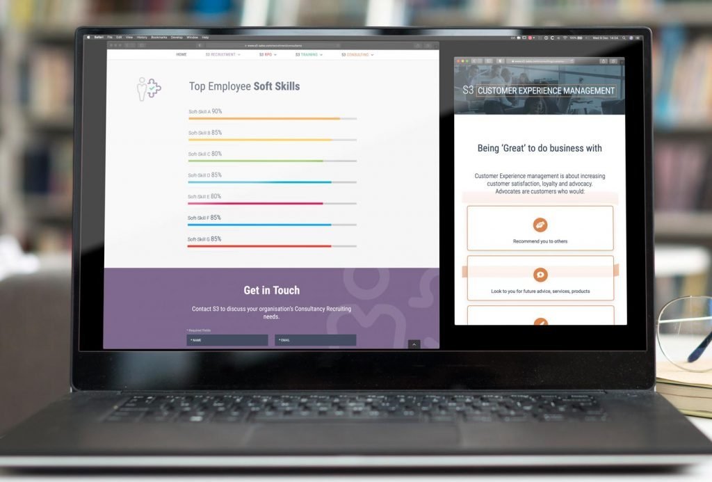 S3 Sales website design