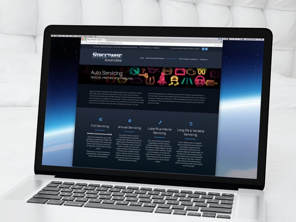Streetwise Automotive website design