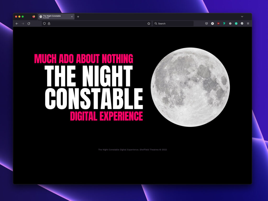 Screen from The Night Constable digital experience