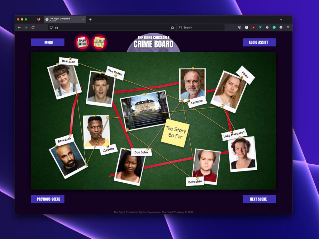 Screen from The Night Constable digital experience