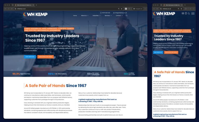 WH Kemp Electrics Website 2026
